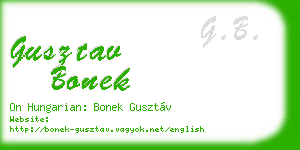 gusztav bonek business card